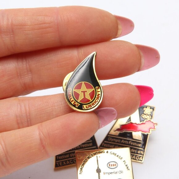 Vintage Texaco Esso Enamelled Pins Olympic Arts 1979 1988 Gold Games Retro x 5 - Picture 5 of 7